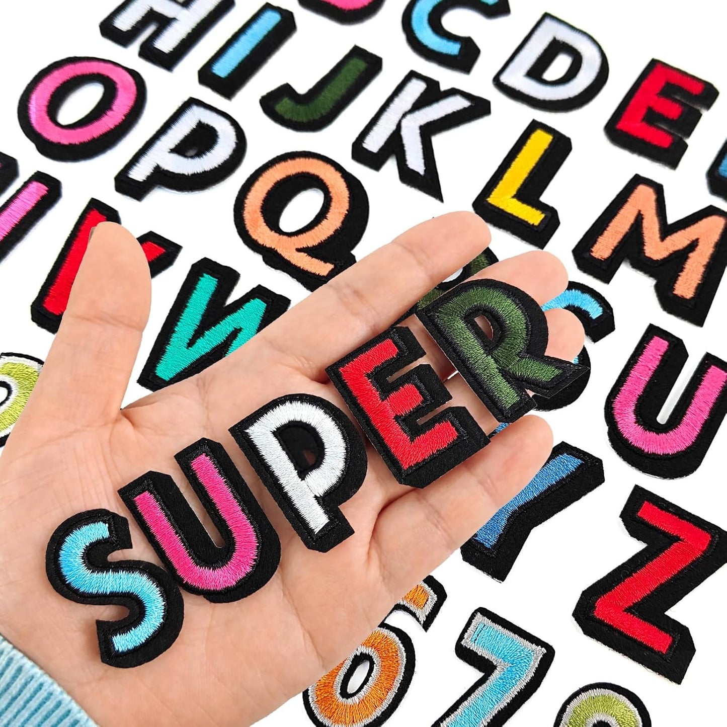 108 Pcs Iron On Letters A - Z & Numbers 0 - 9 - EMORBALS Veteran Patches