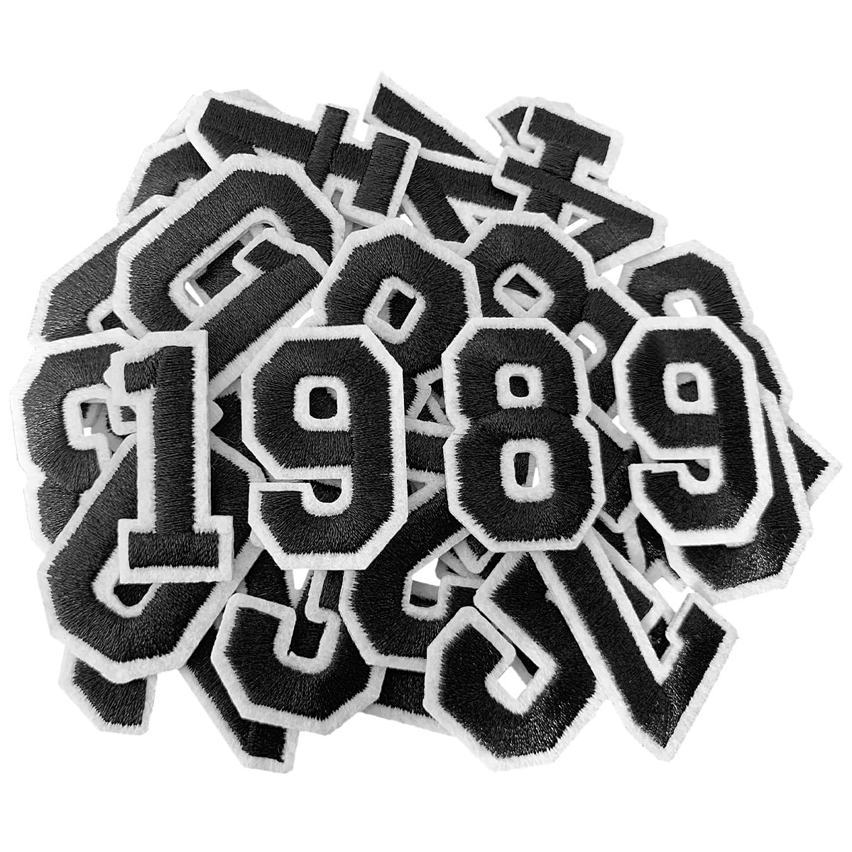 52 Pcs Iron On Letter Patches A - Z - White Embroidered Veteran Patches