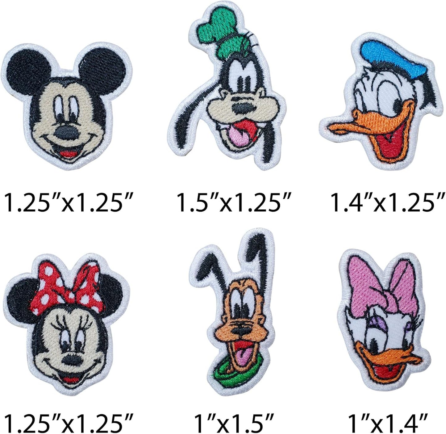 6 Pcs Mini Mickey Patches - Cartoon Iron On Set Veteran Patches