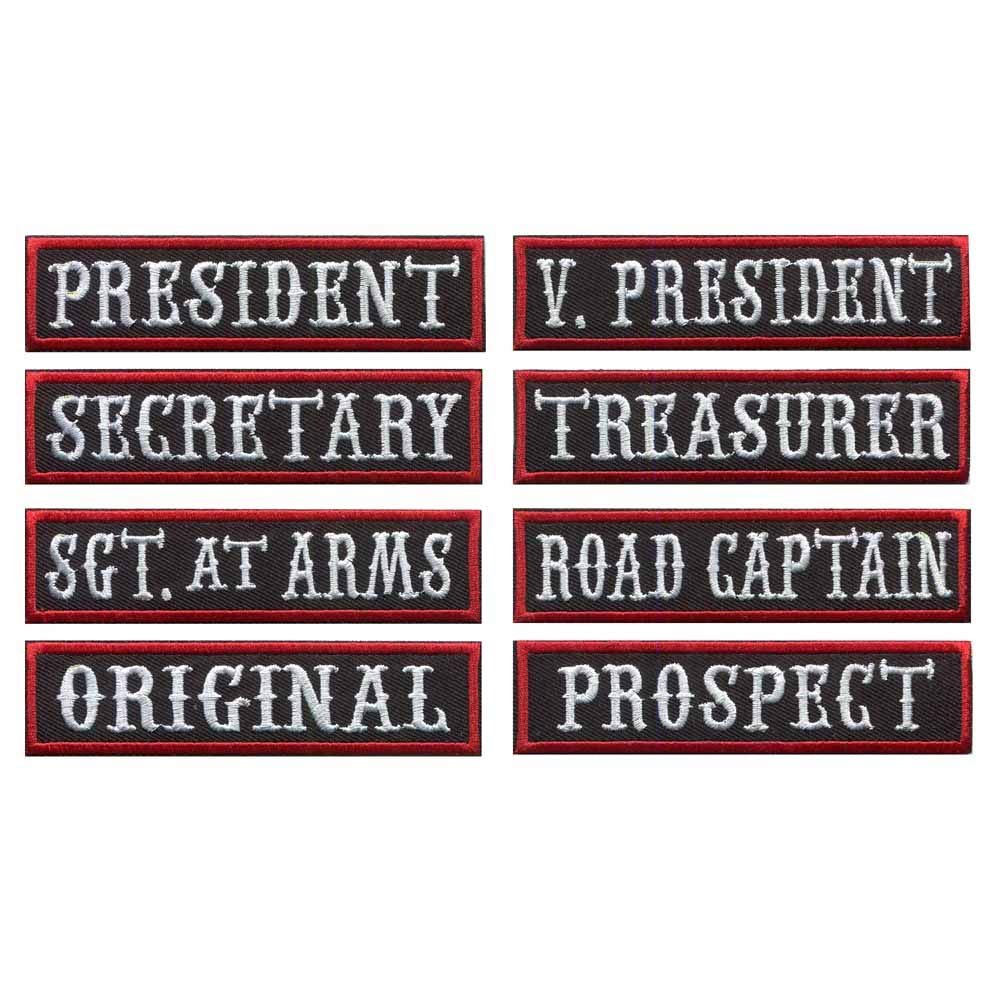 8 Pack MC Officer Title Patches - 4"x1" Embroidered Veteran Patches