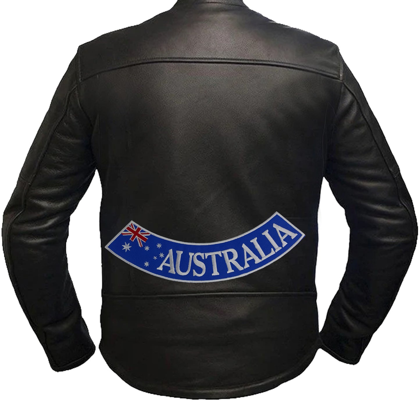 Australia Red White on Blue Rocker Patch - Embroidered Biker Patch for Vest