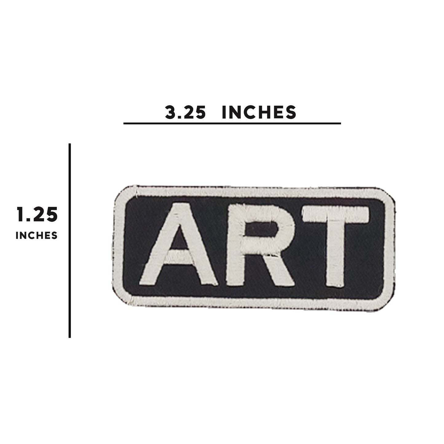 ART Name Tag Patch - White on Black Embroidered Biker Patch Veteran Patches