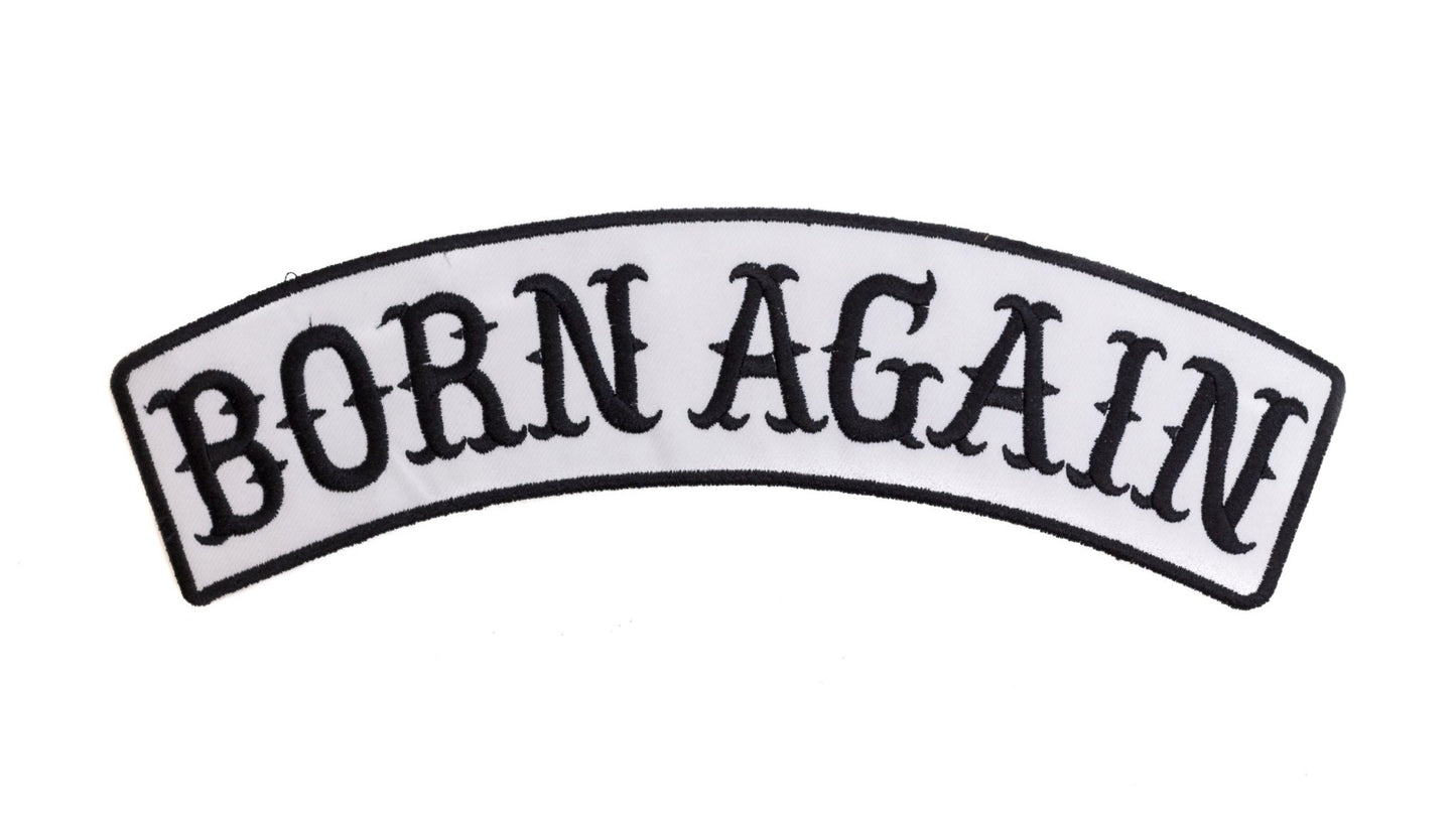 Born Again Rocker Patch - Embroidered Biker Patch for Vest Veteran Patches