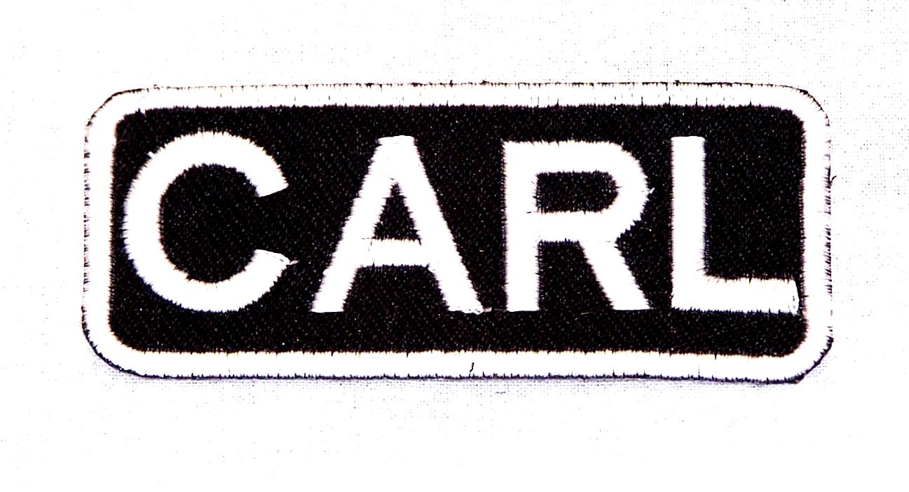 CARL Name Tag Patch - White on Black Embroidered Biker Patch Veteran Patches