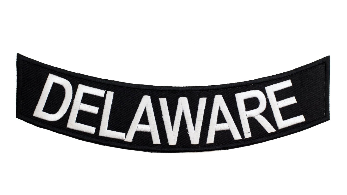Delaware Rocker Patch - Embroidered Biker Patch for Vest Veteran Patches