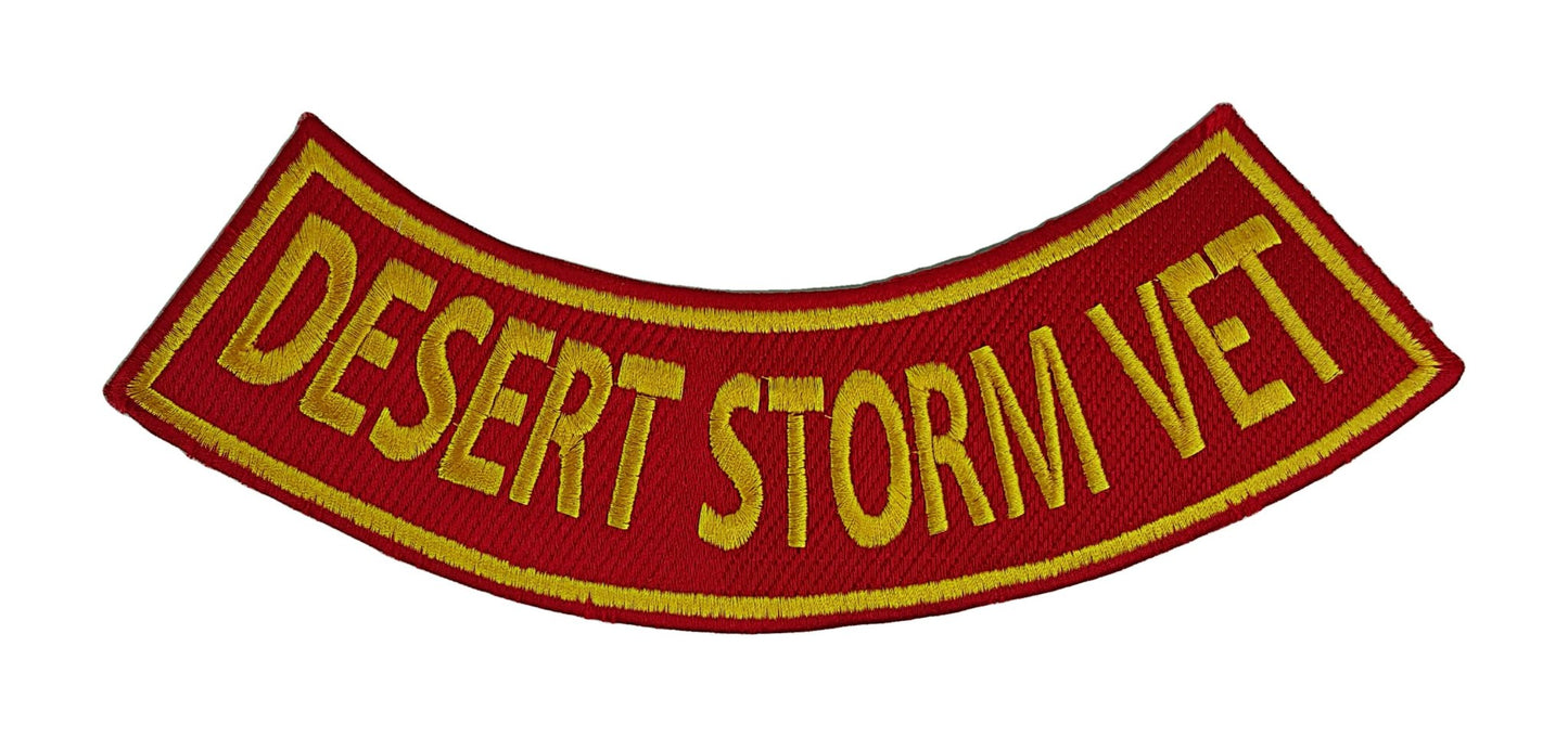 Desert Storm Vet Military Rocker Patch - Veteran Biker Patch Veteran Patches