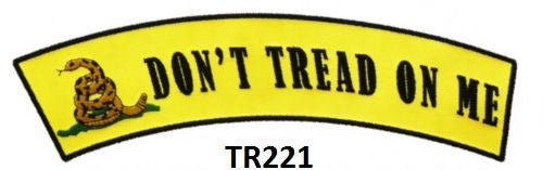 Don't Tread on me Black Rocker Patch - Embroidered Biker Patch for Vest Veteran Patches