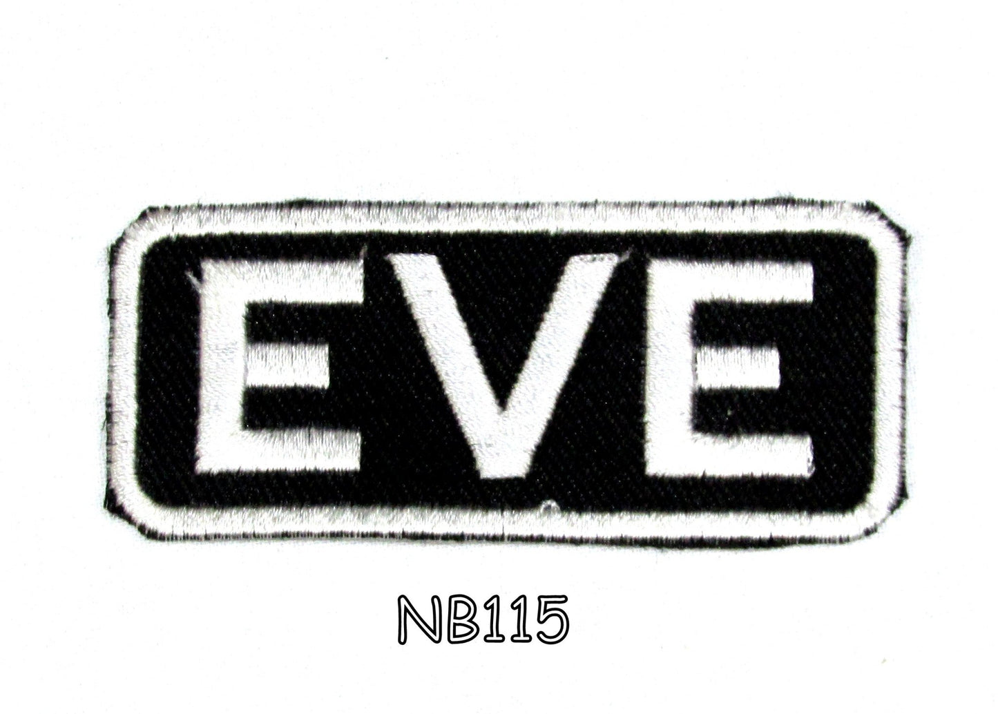 Eve Name Tag Patch - White on Black Embroidered Biker Patch Veteran Patches
