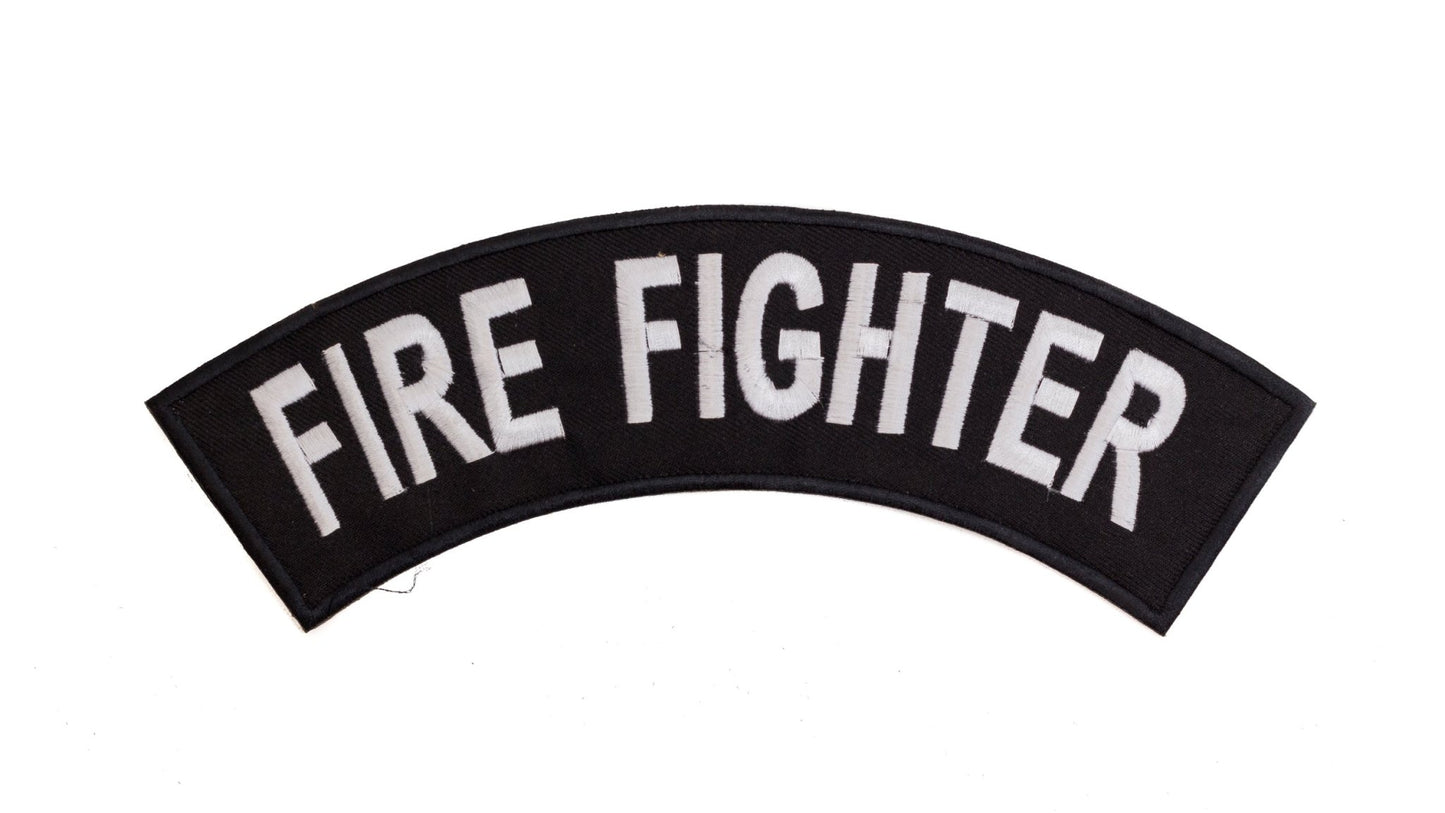 Fire Fighter Rocker Patch - First Responder Biker Patch Veteran Patches