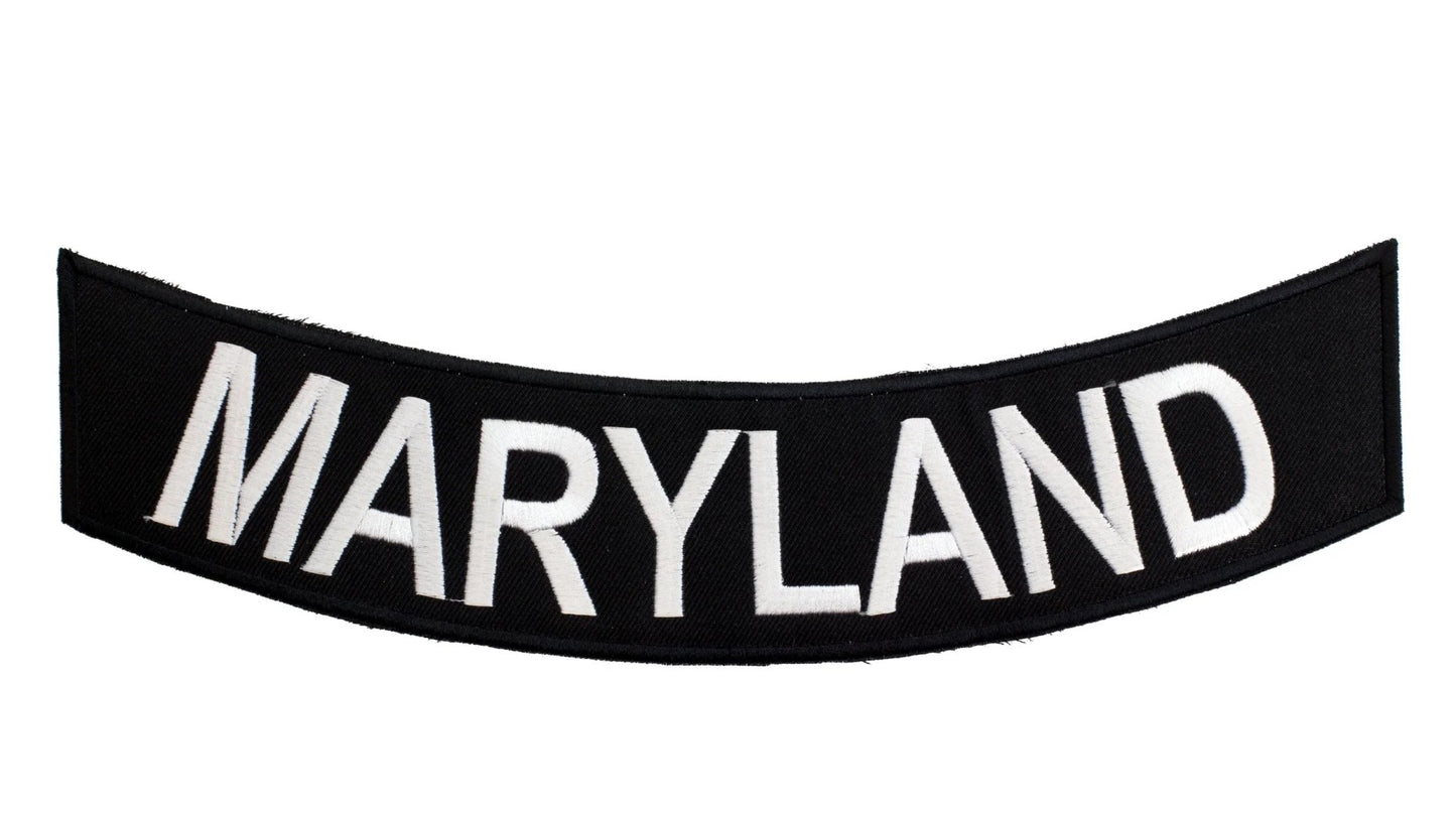 Maryland Rocker Patch - Embroidered Biker Patch for Vest Veteran Patches