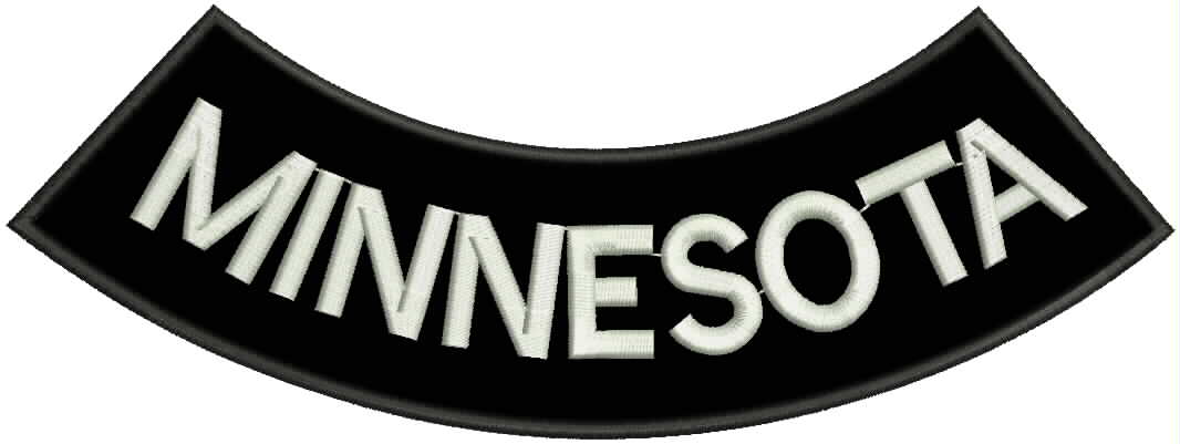 Minnesota Rocker Patch - Embroidered Biker Patch for Vest Veteran Patches