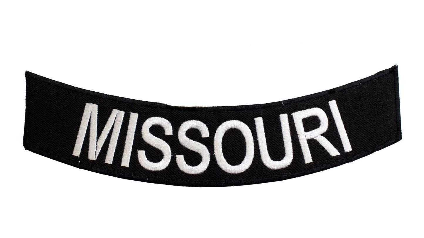Missouri Rocker Patch - Embroidered Biker Patch for Vest Veteran Patches
