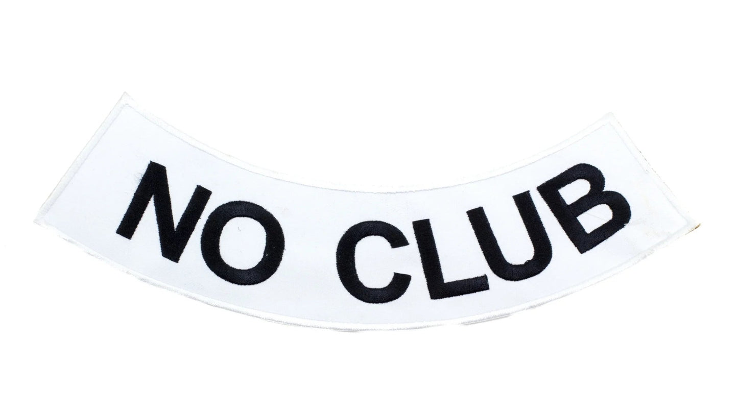 No Club Black Bold Rocker Patch - Embroidered Biker Patch for Vest Veteran Patches