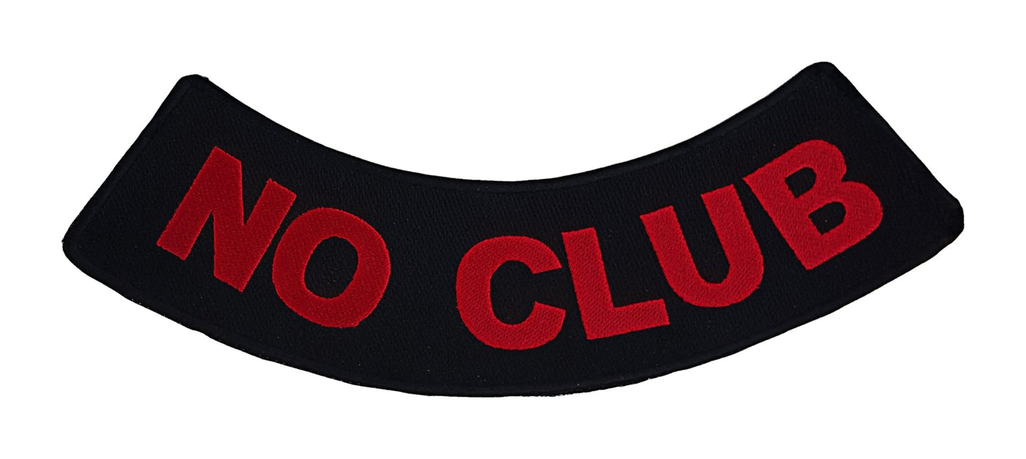 No Club Rocker Patch - Embroidered Biker Patch for Vest Veteran Patches