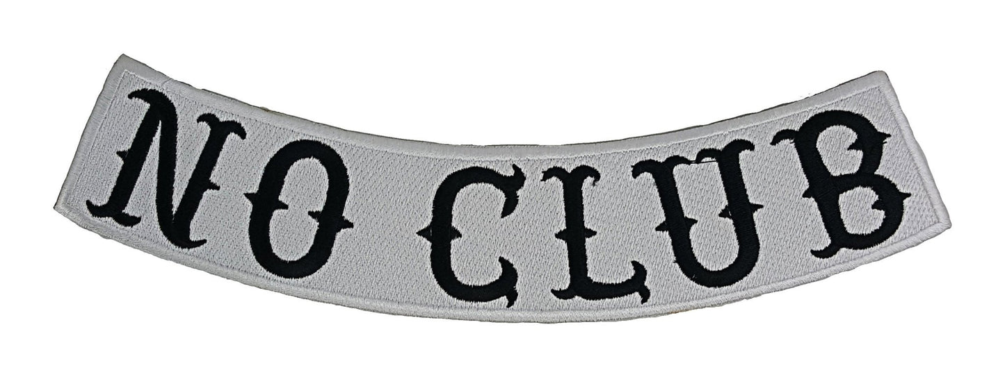 No Club Rocker Patch - Embroidered Biker Patch for Vest Veteran Patches