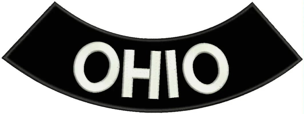 Ohio Rocker Patch - Embroidered Biker Patch for Vest Veteran Patches