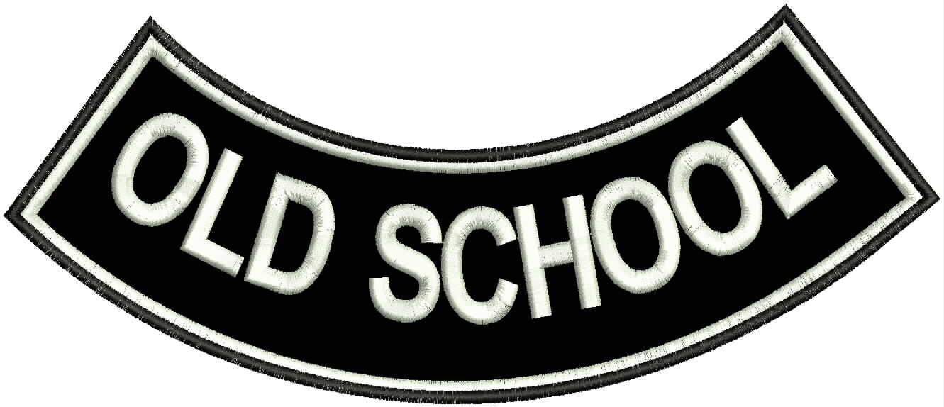 Old School Bold Border Rocker Patch - Embroidered Biker Patch for Vest Veteran Patches