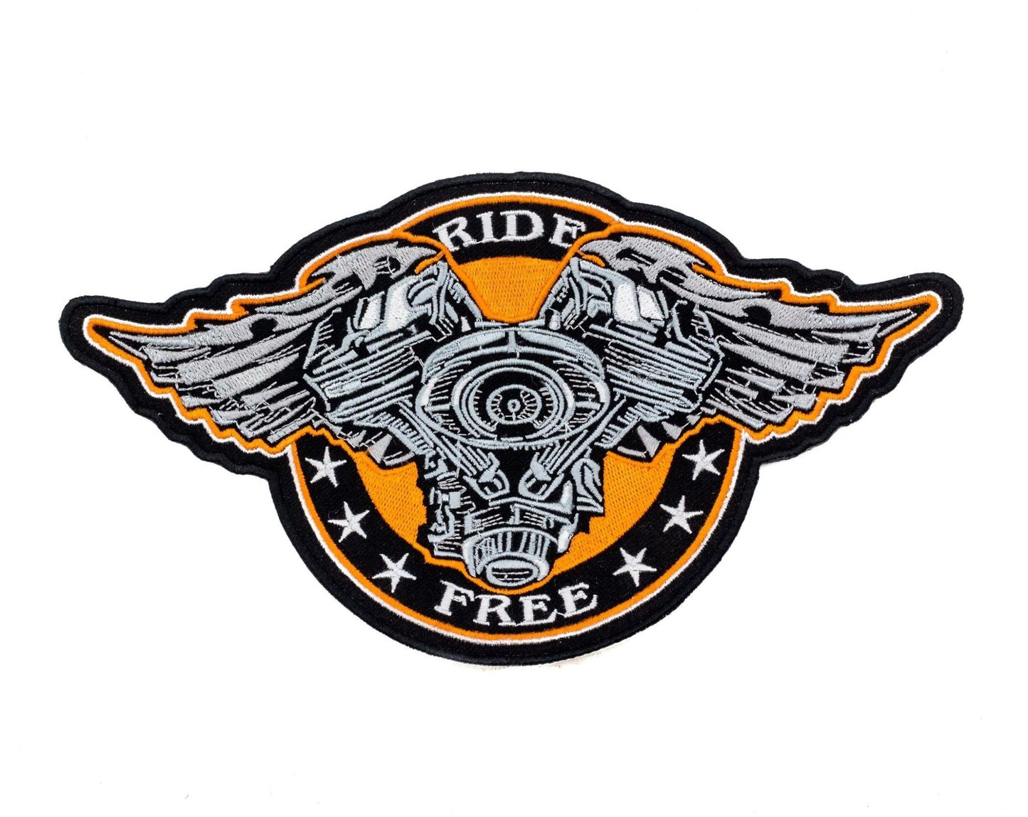 Ride Free Winged V - Twin Center Patch - Motorcycle Biker Patch Veteran Patches