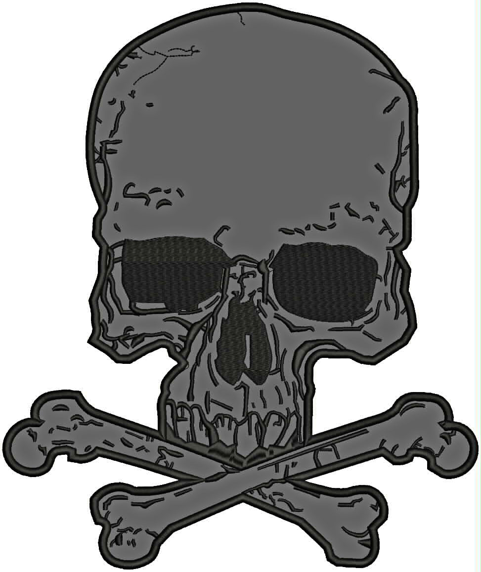 Skull on Reflective Center Patch - Motorcycle Biker Patch Veteran Patches