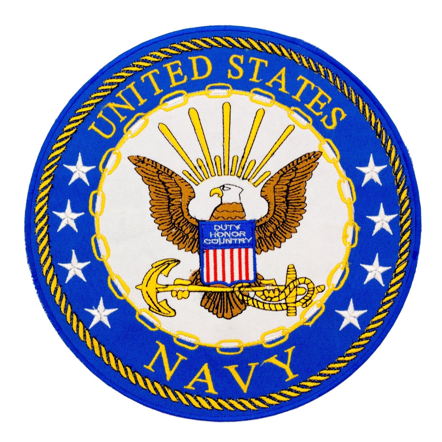 US Navy Duty Honer Country Round Military Center Patch - Veteran Biker Patch Veteran Patches
