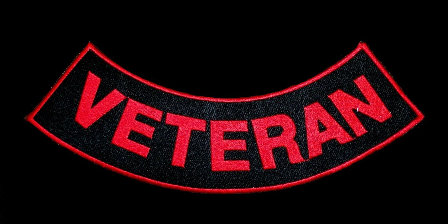 Veteran Military Rocker Patch - Veteran Biker Patch Veteran Patches