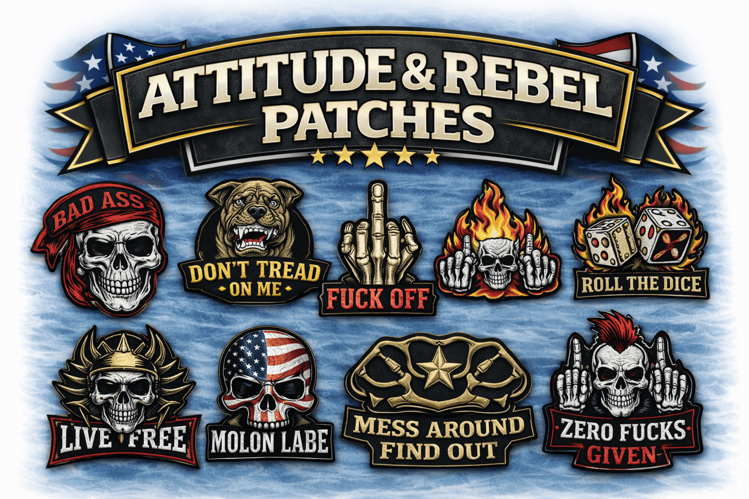 Attitude & Rebel Patches - Veteran Patches