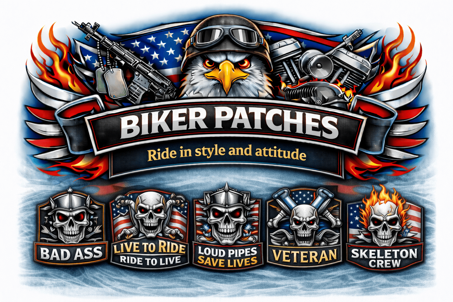 Biker Patches - Veteran Patches