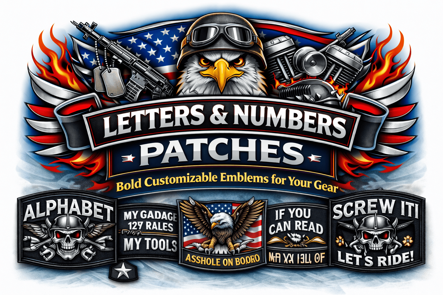 Letters & Numbers Patches - Veteran Patches