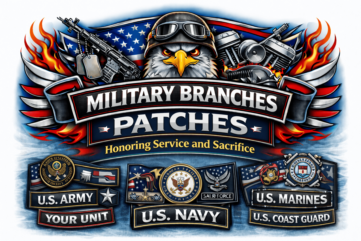 Military Branches Patches - Veteran Patches