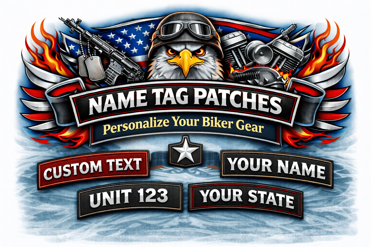 Name Tag Patches - Veteran Patches