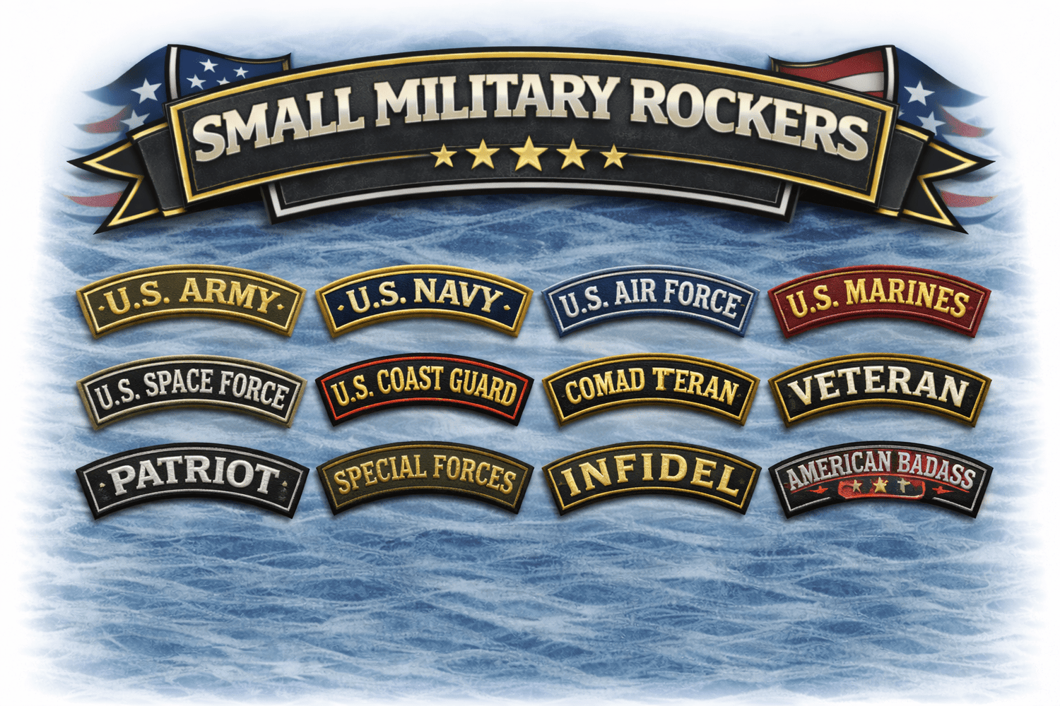 Small Military Rockers - Veteran Patches