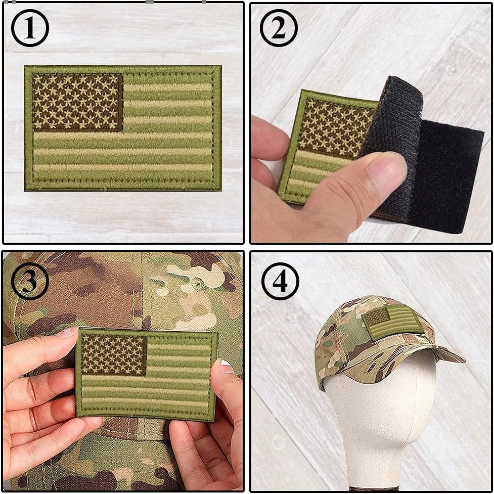 10 Pcs American Flag Patches - Tactical Morale Bundle Veteran Patches
