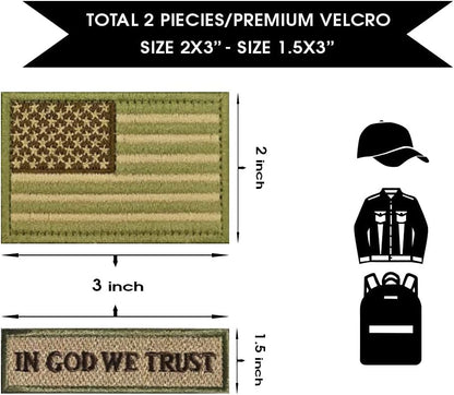10 Pcs American Flag Patches - Tactical Morale Bundle Veteran Patches