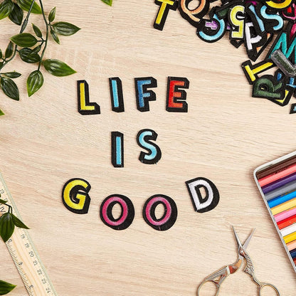 104 Pcs Iron On Letters & Patches - 1.4x1" Multicolor Veteran Patches