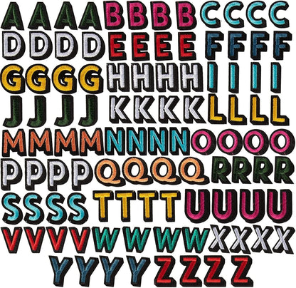 104 Pcs Iron On Letters & Patches - 1.4x1" Multicolor Veteran Patches