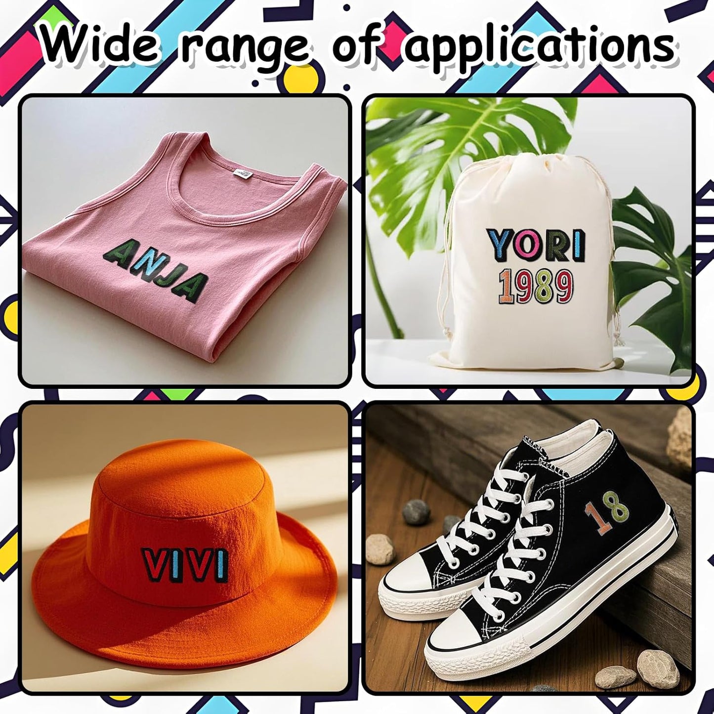 108 Pcs Iron On Letters A - Z & Numbers 0 - 9 - EMORBALS Veteran Patches