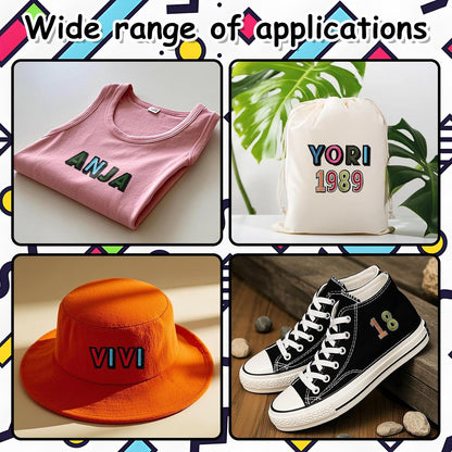 108 Pcs Iron On Letters A - Z & Numbers 0 - 9 - EMORBALS Veteran Patches