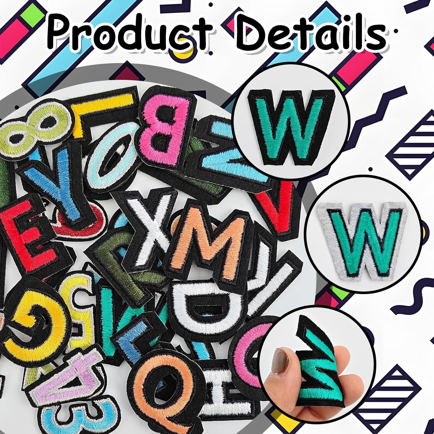 108 Pcs Iron On Letters A - Z & Numbers 0 - 9 - EMORBALS Veteran Patches