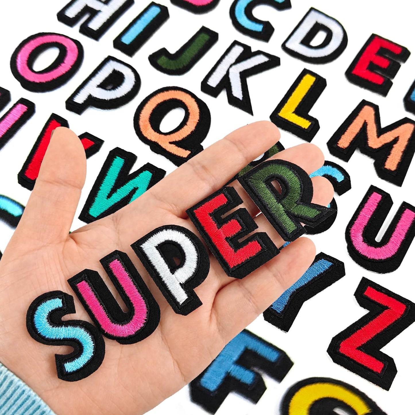 108 Pcs Iron On Letters A - Z & Numbers 0 - 9 - EMORBALS Veteran Patches