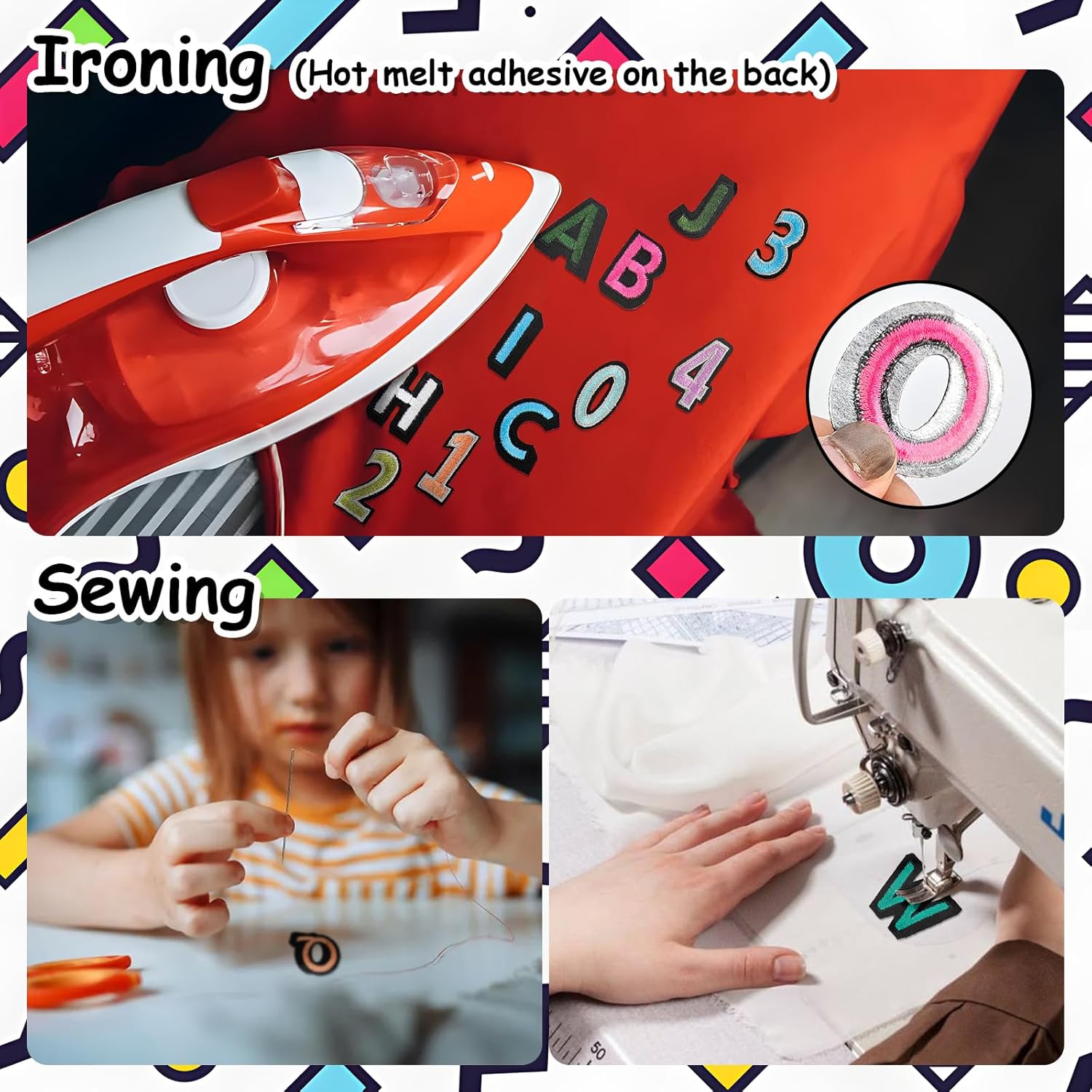 108 Pcs Iron On Letters A - Z & Numbers 0 - 9 - EMORBALS Veteran Patches