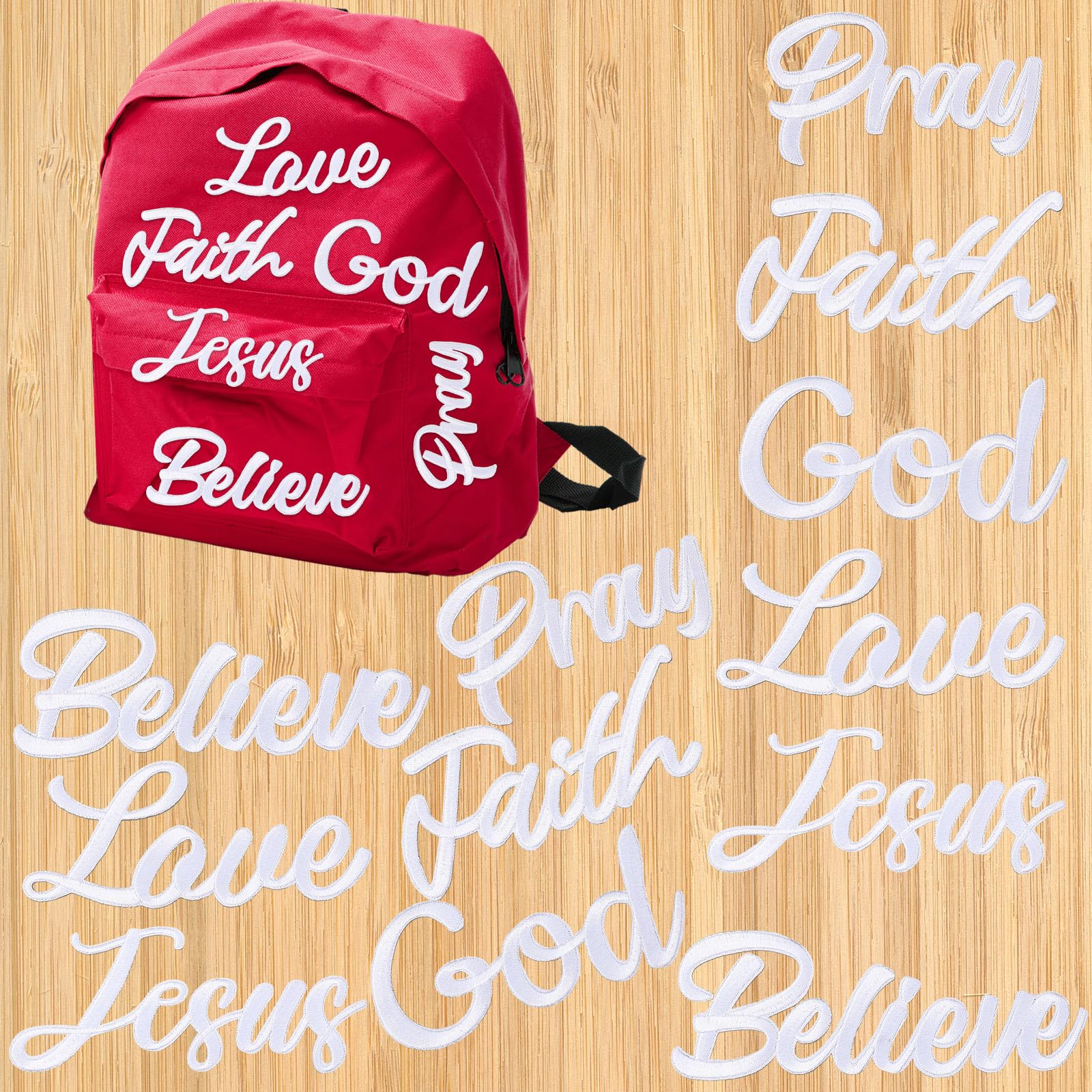 12 Pcs Christian Patches - 4 - 6 Inch Religious Bible Veteran Patches