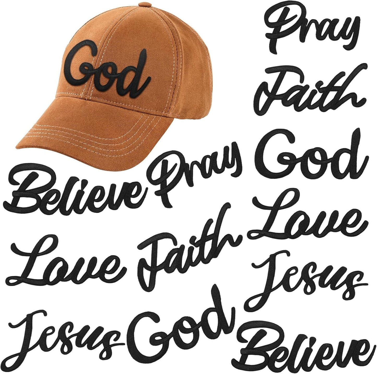 12 Pcs Christian Patches - 4 - 6 Inch Religious Bible Veteran Patches