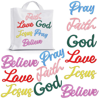 12 Pcs Christian Patches - 4 - 6 Inch Religious Bible Veteran Patches