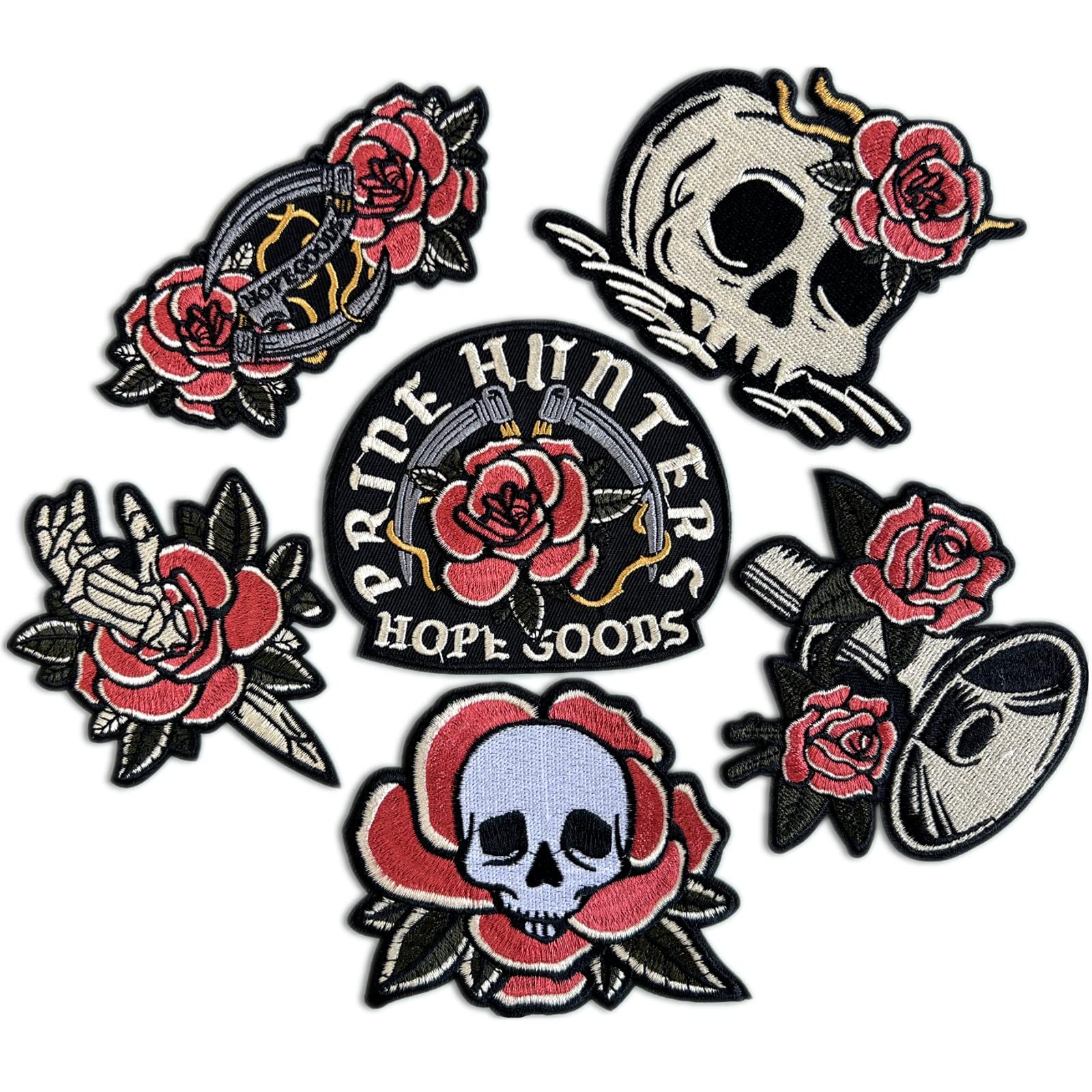 15 Pcs Rock Band Patches - Dark Embroidered Applique Veteran Patches