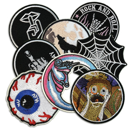 15 Pcs Rock Band Patches - Dark Embroidered Applique Veteran Patches