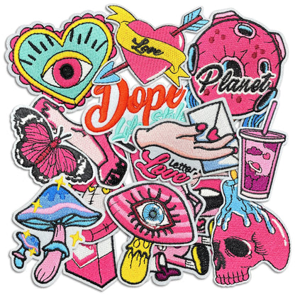 15 Pcs Rock Band Patches - Dark Embroidered Applique Veteran Patches