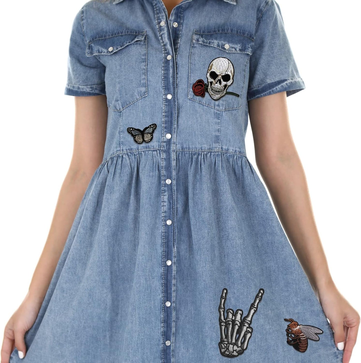 15 Pcs Rock Band Patches - Dark Embroidered Applique Veteran Patches