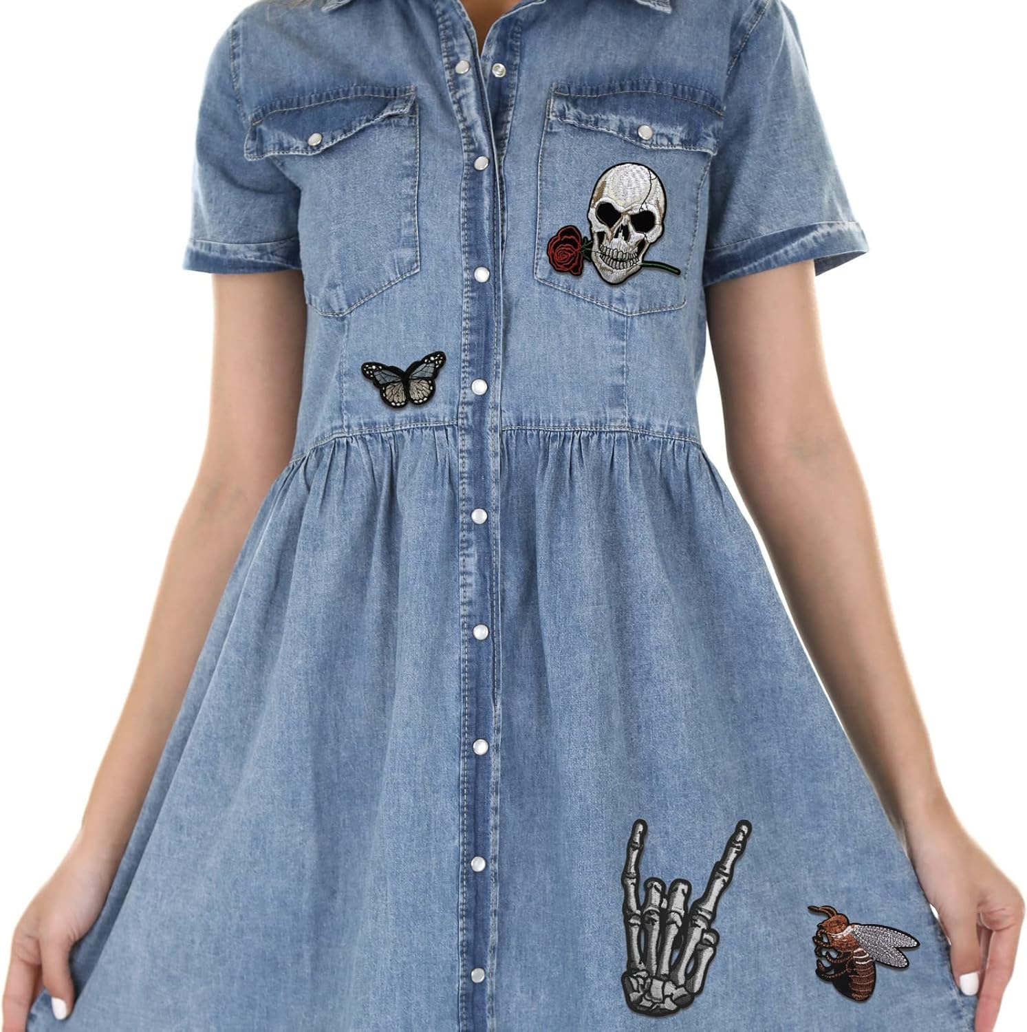 15 Pcs Rock Band Patches - Dark Embroidered Applique Veteran Patches