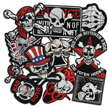 15 Pcs Rock Band Patches - Dark Embroidered Applique Veteran Patches