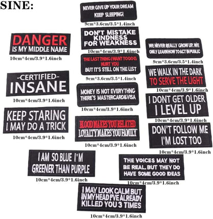15 Pcs Slogan Letter Patches - Motorcycle Biker Veteran Patches